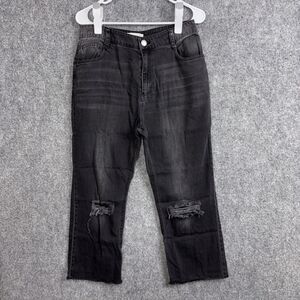 Cloth & Stone Jeans Womens Size 28 Black Crop Distress